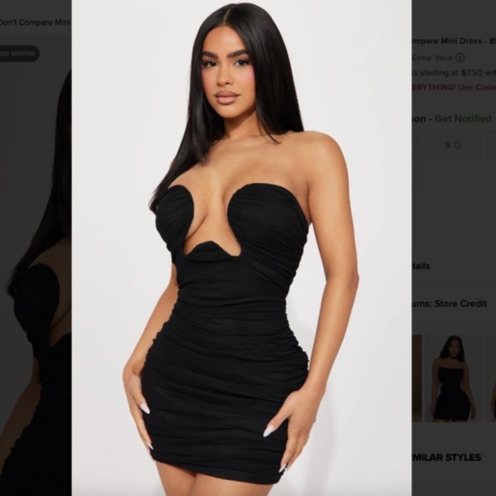 Fashion Nova You Don't Compare Mini Dress - Black